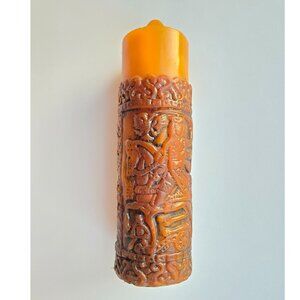 Russian Ukrainian Cossack pattern relief pillar candle